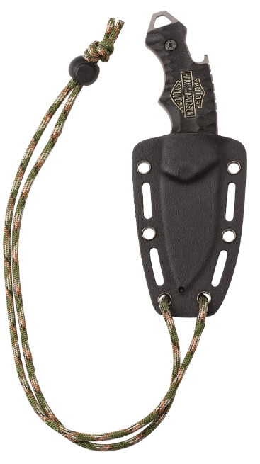 Harley Davidson Black G-10 Fixed Blade Neck Knife 52207