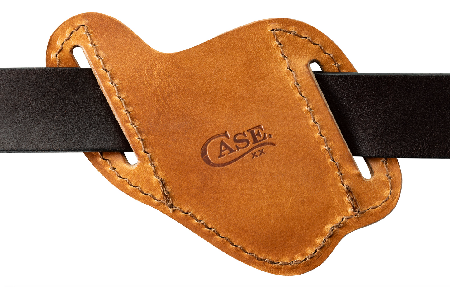 Case Knife Open Top Brown Leather Belt Sheath 50308