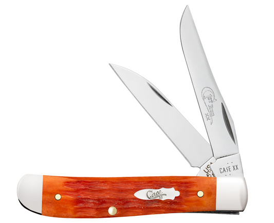 Case Knife 1st Production Tequila Sunrise Bone Crandall Jig Mini Trapper 87531