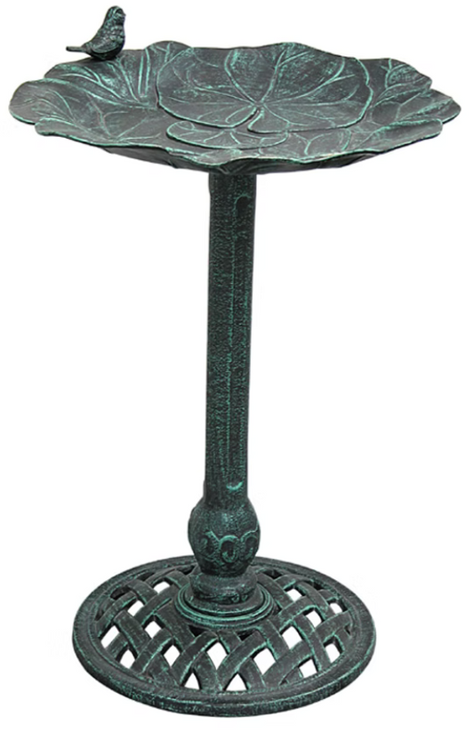 Lily Pad Birdbath Verdigris