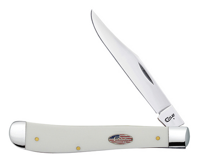 Case Knife White Stars & Stripes Shield Slimline Trapper 39913