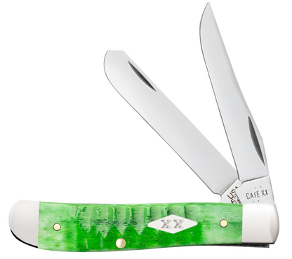 Case Knife Bright Green Bone Gator Jig Mini Trapper 11441