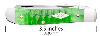 Case Knife Bright Green Bone Gator Jig Mini Trapper 11441