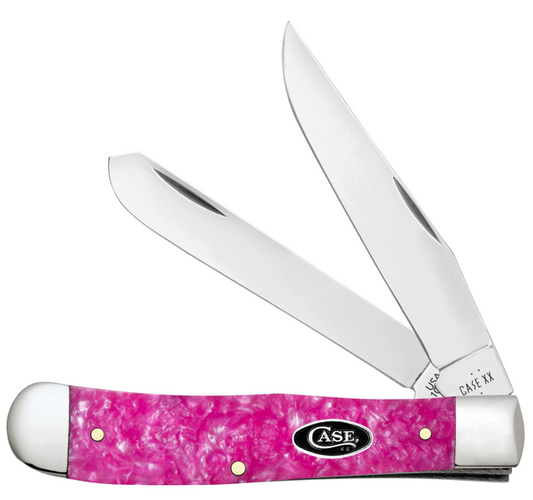 Case Knife Pink Crackle Kirinite Trapper 16160