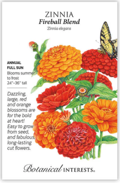 Fireball Blend Zinnia Seeds