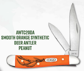 Case Knife Orange Deer Antler Peanut AWTC20DA