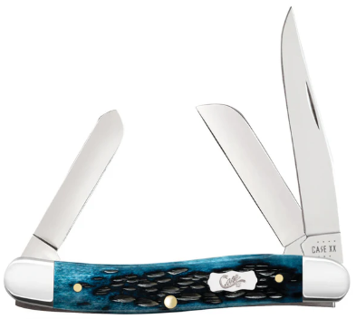 Case Knife Pocket Worn Med Blue Stockman 51851